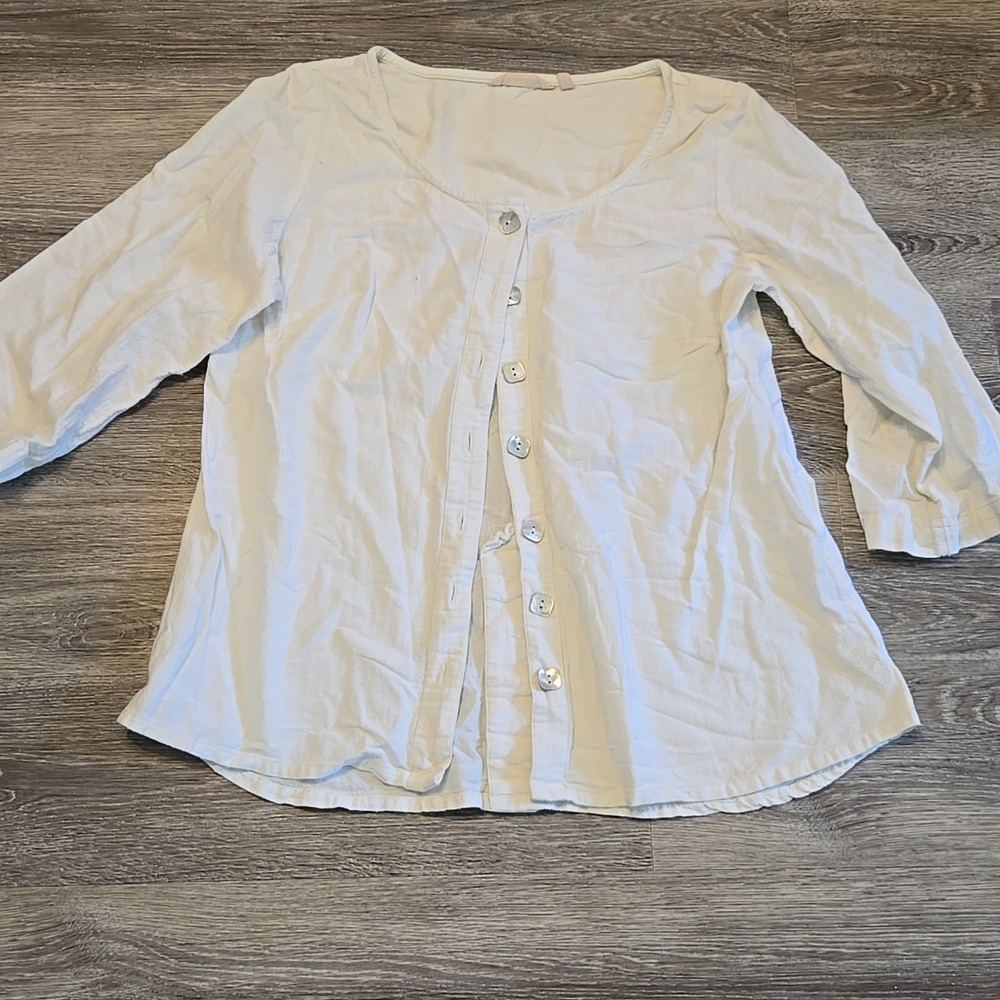 Soft Surroundings Button Front Tunic Top Sz Small